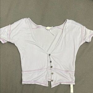 Urban Outfitters White Short Sleeve Crop Top